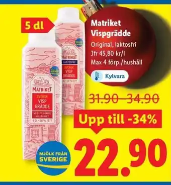 Matriket Vispgrädde