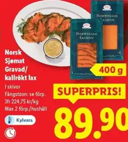 Lidl Norsk Sjømat Gravad/ kallrökt lax erbjuda