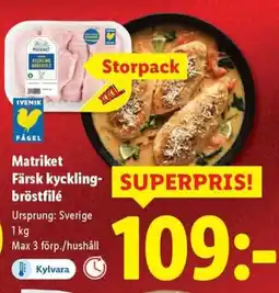 Lidl Matriket Färsk kyckling bröstfilé erbjuda