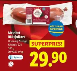 Lidl Matriket Rökt julkorv erbjuda