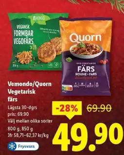 Lidl Vemondo/Quorn Vegetarisk färs erbjuda