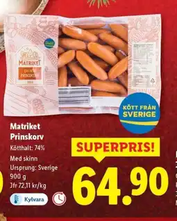 Lidl Matriket Prinskorv erbjuda