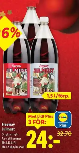 Lidl Freeway Julmust erbjuda