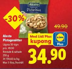 Lidl Alesto Pistagenötter erbjuda