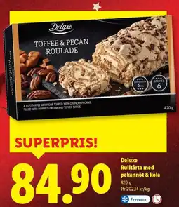 Lidl Deluxe Rulltårta med pekannöt & kola erbjuda
