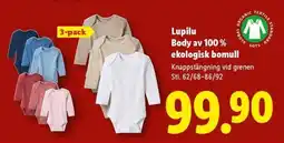 Lidl Lupilu Body av 100% ekologisk bomull erbjuda