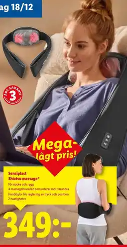 Lidl Sensiplast Shiatsu massage erbjuda