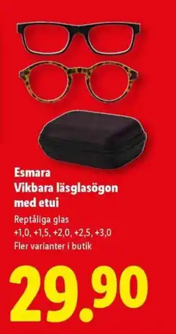 Lidl Esmara Vikbara läsglasögon med etui erbjuda