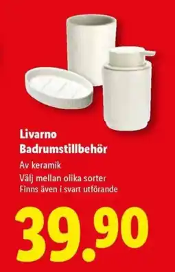 Lidl Livarno Badrumstillbehör erbjuda