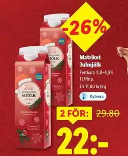 Lidl Matriket Julmjölk erbjuda