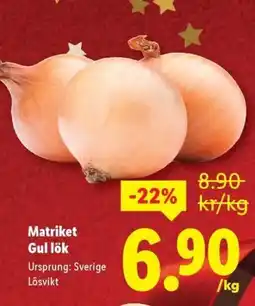 Lidl Matriket Gul lök erbjuda