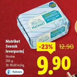 Lidl Matriket Svensk leverpastej erbjuda