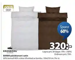 JYSK BARBO påslakanset i satin erbjuda