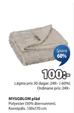 JYSK MYGGBLOM pläd erbjuda