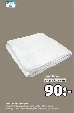 JYSK BREIDTINDEN fibertäcke erbjuda