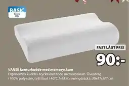 JYSK VANSE konturkudde med memoryskum erbjuda
