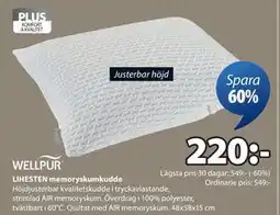 JYSK LIHESTEN memoryskumkudde erbjuda