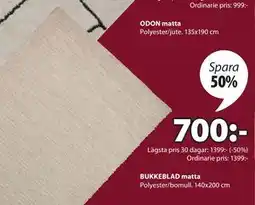 JYSK BUKKEBLAD matta erbjuda