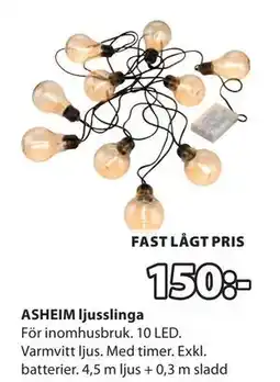 JYSK ASHEIM ljusslinga erbjuda