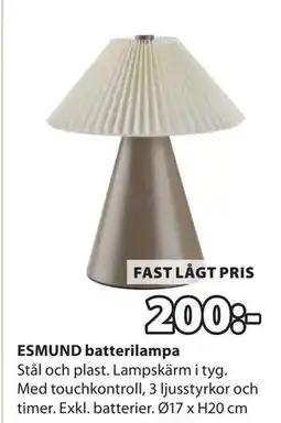JYSK ESMUND batterilampa erbjuda