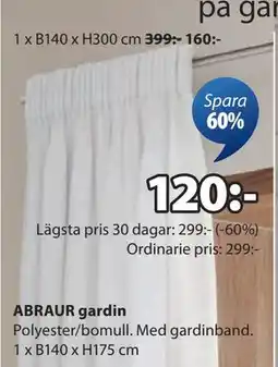 JYSK ABRAUR gardin erbjuda
