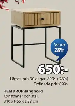 JYSK HEMDRUP sängbord erbjuda