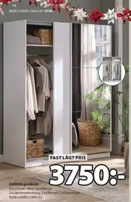 JYSK RABERG garderob erbjuda