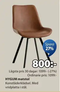 JYSK HYGUM matstol erbjuda