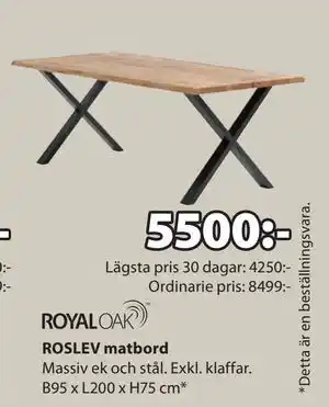 JYSK ROSLEV matbord erbjuda