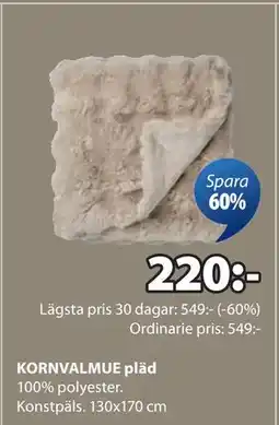 JYSK KORNVALMUE pläd erbjuda