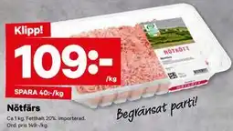 City Gross Nötfärs erbjuda