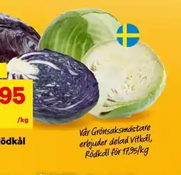 City Gross Vår Grönsaksmästare erbjuder delad Vitkål, Rödkål erbjuda