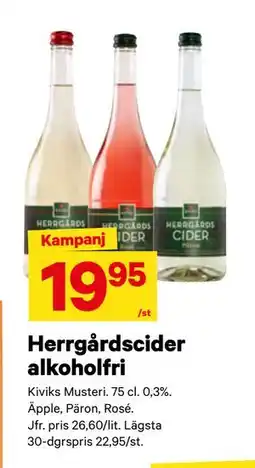 City Gross Herrgårdscider alkoholfri erbjuda