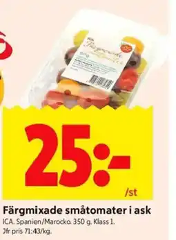 ICA Kvantum Färgmixade småtomater i ask erbjuda