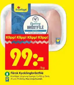 ICA Kvantum Färsk Kycklingbröstfilé erbjuda