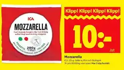 ICA Kvantum Mozzarella erbjuda