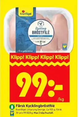 ICA Kvantum Färsk Kycklingbröstfilé erbjuda