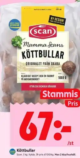 ICA Kvantum Köttbullar erbjuda