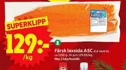 ICA Supermarket ICA Färsk laxsida asc erbjuda
