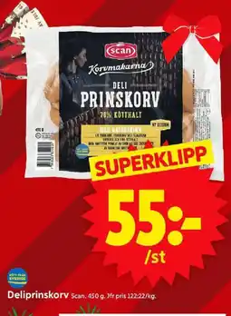 ICA Supermarket SCAN Deliprinskorv erbjuda