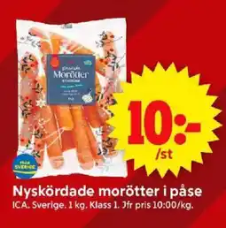 ICA Supermarket ICA Nyskördade morötter i påse erbjuda