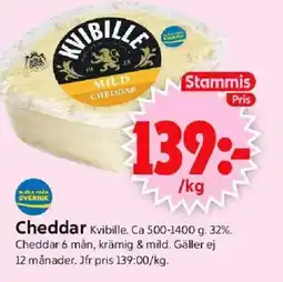 ICA Supermarket KVIBILLE Cheddar erbjuda