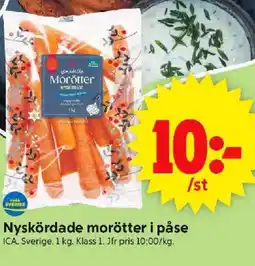 ICA Supermarket ICA Nyskördade morötter i påse erbjuda