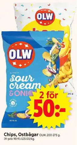 ICA Supermarket OLW Chips, ostbågar erbjuda