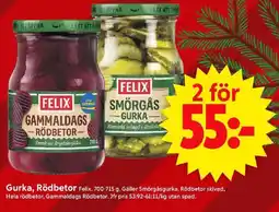 ICA Supermarket FELIX Gurka, rödbetor erbjuda
