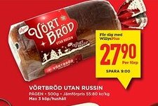 Willys PÅGEN Vörtbröd utan russin erbjuda