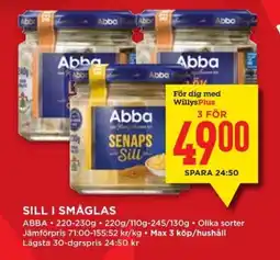 Willys ABBA Sill i småglas erbjuda