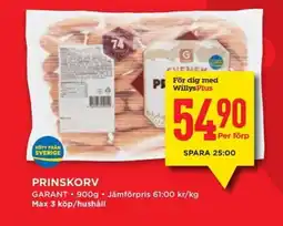 Willys GARANT Prinskorv erbjuda