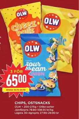 Willys OLW Chips, ostsnacks erbjuda