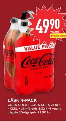 Willys COCA COLA Läsk 4-pack erbjuda